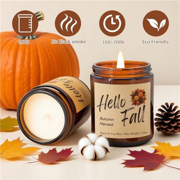 Fall Candles, Fall Decorations for Home - Fall Gifts for Women - Picture 2 of 7